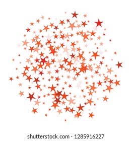 Falling stars confetti background, isolated on white. Vector colorful Birthday card design. Square card and frame.  Minimalistic template for holiday, party, birthday, wedding, solemnity invitation.