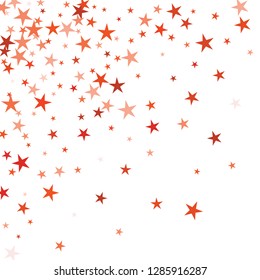 Falling stars confetti background, isolated on white. Vector colorful Birthday card design. Square card and frame.  Minimalistic template for holiday, party, birthday, wedding, solemnity invitation.