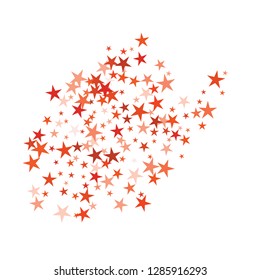 Falling stars confetti background, isolated on white. Vector colorful Birthday card design. Square card and frame.  Minimalistic template for holiday, party, birthday, wedding, solemnity invitation.