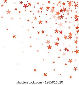 Falling stars confetti background, isolated on white. Vector colorful Birthday card design. Square card and frame.  Minimalistic template for holiday, party, birthday, wedding, solemnity invitation.