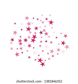 Falling stars confetti background, isolated on white. Vector colorful Birthday card design. Square card and frame. Template for holiday, party, birthday, wedding, solemnity.
