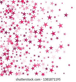 Falling stars confetti background, isolated on white. Vector colorful Birthday card design. Square card and frame. Template for holiday, party, birthday, wedding, solemnity.
