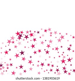 Falling stars confetti background, isolated on white. Vector colorful Birthday card design. Square card and frame. Template for holiday, party, birthday, wedding, solemnity.