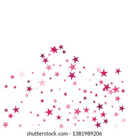 Falling stars confetti background, isolated on white. Vector colorful Birthday card design. Square card and frame. Template for holiday, party, birthday, wedding, solemnity.