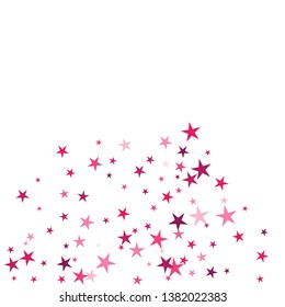 Falling stars confetti background, isolated on white. Vector colorful Birthday card design. Square card and frame. Template for holiday, party, birthday, wedding, solemnity.