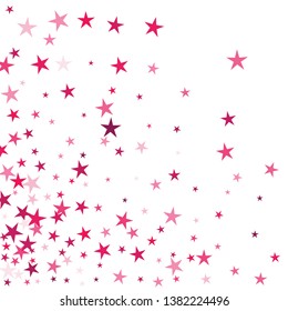 Falling stars confetti background, isolated on white. Vector colorful Birthday card design. Square card and frame. Template for holiday, party, birthday, wedding, solemnity.