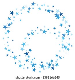 Falling stars confetti background, isolated on white. Vector colorful Birthday card design. Square card and frame.  Minimalistic template for holiday, party, birthday, wedding, solemnity invitation.