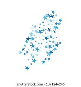 Falling stars confetti background, isolated on white. Vector colorful Birthday card design. Square card and frame.  Minimalistic template for holiday, party, birthday, wedding, solemnity invitation.