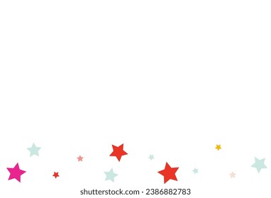 Falling Stars Decoration Vector White Background. Carnaval Splash Illustration. Invitation Dust Wallpaper. Happy Rain Fun Card.