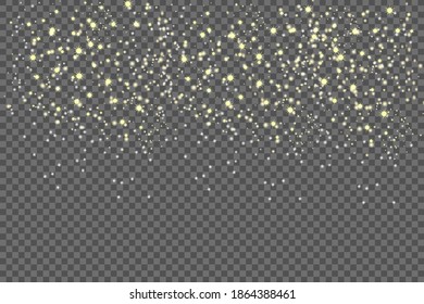Falling stars effect on checkered background.Gold and silver glittering stars in a white cloud of dust.Sparkling magical stardust  particles.Explosion in the universe.