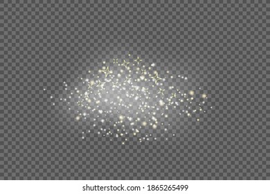 Las estrellas que caen tienen efecto sobre el fondo a cuadros. Estrellas brillantes de oro y plata en una nube blanca de polvo. Partículas mágicas esparcen polvo estelar. Explosión en el universo.