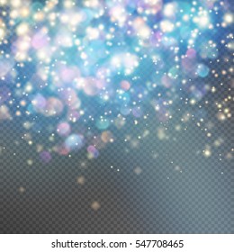 Falling stars effect. Stardust on a transparent background. EPS 10 vector file included