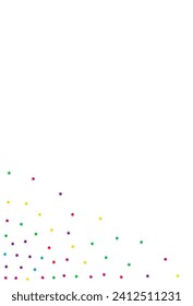 Falling Stars Fun Vector White Background. Carnaval Rain Wallpaper. Invitation Confetti Backdrop. Rainbow Starfall Festival Invitation.