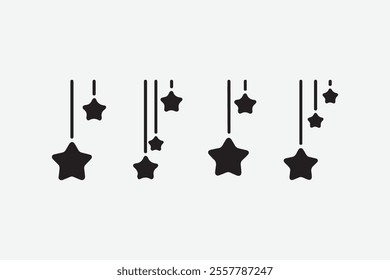 Falling stars graphic design element, star shine vector icon or flat icon