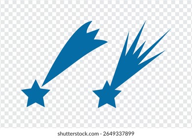 Falling stars icon set. Falling meteorites with different tails. Star collection. Illustration vector graphic of, set icon shooting star perfect for logo design. 