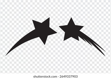 Falling stars icon set. Falling meteorites with different tails. Star collection. Illustration vector graphic of, set icon shooting star perfect for logo design. 