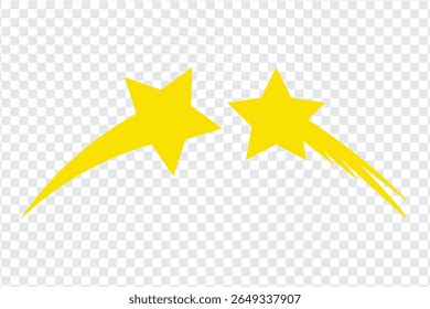 Falling stars icon set. Falling meteorites with different tails. Star collection. Illustration vector graphic of, set icon shooting star perfect for logo design. 