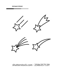 Falling Stars Icon Set Vector Design.