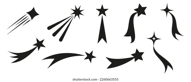  Falling stars set. Stars vector icon  Vector isolated set. EPS 10