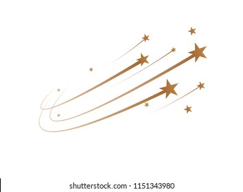 The falling stars are a simple drawing. Vector illustration