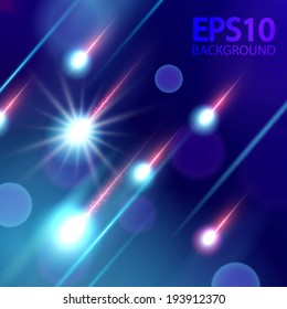 Falling stars space background. Vector illustration