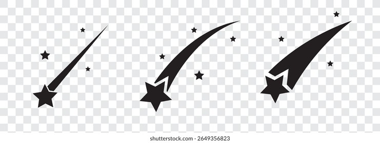 Icono de Vector de estrellas caídas. cartel plano lleno para concepto móvil y Diseño web. Starfall simple icono sólido. Símbolo, ilustración del logotipo. Gráficos de Vector de píxeles perfectos. Eps 10