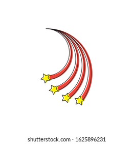 Falling Stars vector icon symbol isolated on white background