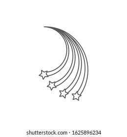 Falling Stars vector icon symbol isolated on white background