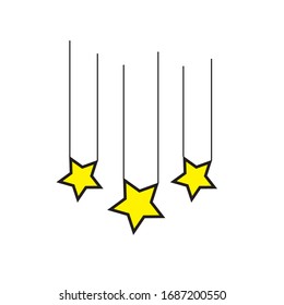 Symbol für die Vektorillustration der Fallsterne einzeln auf weißem Hintergrund