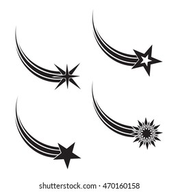 Falling stars vector set.