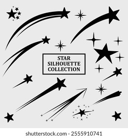 a falling stars vector set black and white sign that says starfish on it.