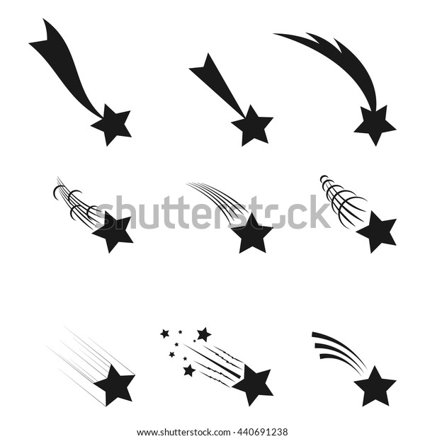 Falling Stars Vector Set Icons Meteorites Stock Vector (Royalty Free ...