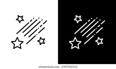 Estrelas Decrescentes Branco Ícone Definir Design