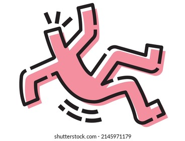 A falling stick figure. Warning.