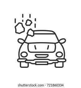 Falling stones on the car