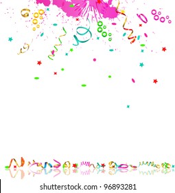 falling streamers and confetti