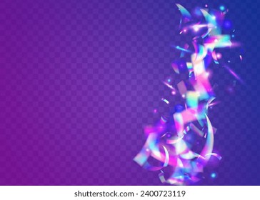 Caer textura. Desenfoque azul. Tinsel holográfico. Lujo Art. Rayos. Discoteca Flyer. Aceite brillante. Gradiente abstracto brillante. Textura de caída violeta