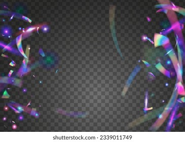 Falling Texture. Pink Disco Effect. Cristal Glare. Webpunk Art. Glamour Foil. Hologram Sparkles. Shiny Vaporwave Template. Metal Design. Violet Falling Texture