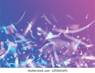 Fallende Textur. Purple Party Tinsel. Kaleidoskop Glitter. Metall-Farbiges Serpentin. Kristallkunst. Retro Flare. Helle Folie. Neon Glare. rosafarbene Textur