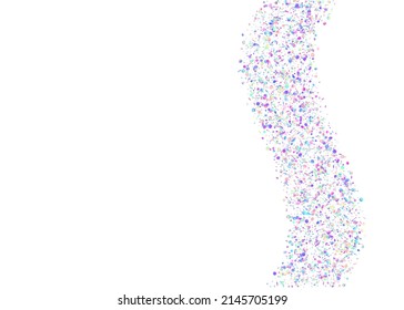 Caer textura. Ilustración Retro Realista. Arte festivo. Efecto disco púrpura. Diseño brillante. Foil moderno. Cumpleaños Tinsel. Holograma Confetti. Textura de caída azul