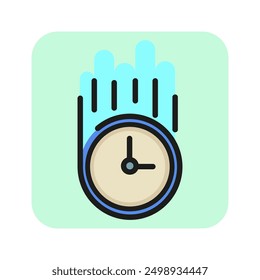 Falling time line icon. Deadline, delay, expiration. Fast time concept. Vector illustration can be used for topics like business, finance, time management