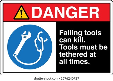 Ferramentas em queda podem matar ferramentas devem estar sempre presas com segurança