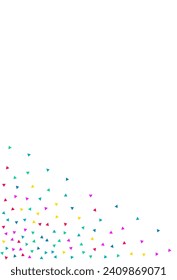 Falling Triangle Carnival Vector White Background. Abstract Shapes Design. Carnaval Geometric Wallpaper. Color Elements Flying Postcard.