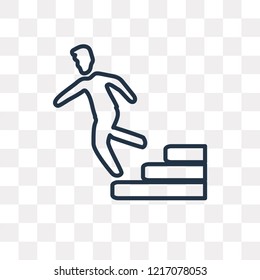 Falling vector outline icon isolated on transparent background, high quality linear Falling transparency concept can be used web and mobile