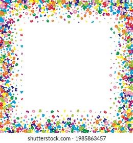 Falling vivid numbers. Math study concept with flying digits. Divine back to school mathematics banner on white background. Falling numbers vector illustration.