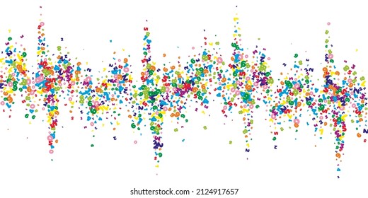 Falling vivid numbers. Math study concept with flying digits. Fabulous back to school mathematics banner on white background. Falling numbers vector illustration.
