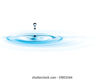 falling water drop  / clean vector illustration