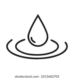 falling water drop flat icon vector with stagnant water symbol. Eps 10