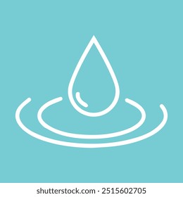 falling water drop flat icon vector with stagnant water symbol. Eps 10