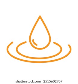 falling water drop flat icon vector with stagnant water symbol. Eps 10